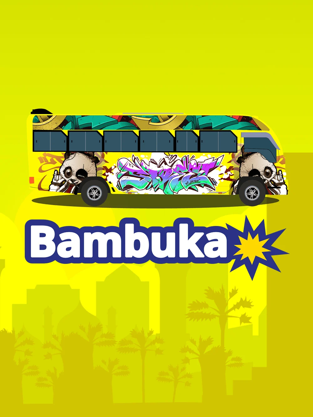 Carta de juego con arte vibrante y sensación tropical